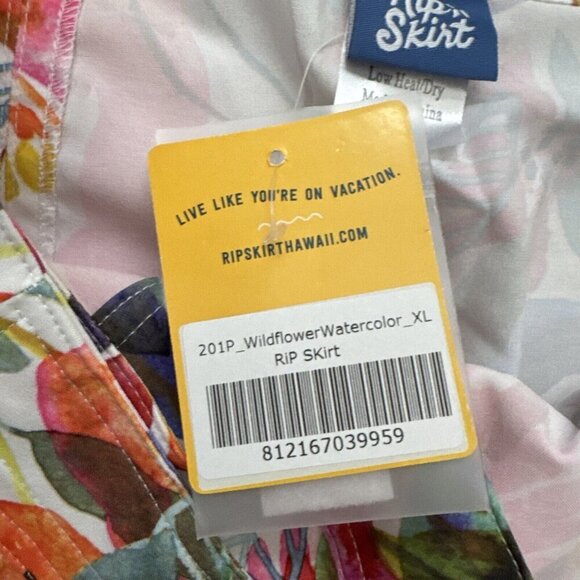 Rip Skirt Hawaii Women's Wildflower Watercolor Knee Length Wrap Coverup Size XL - Picture 3 of 5